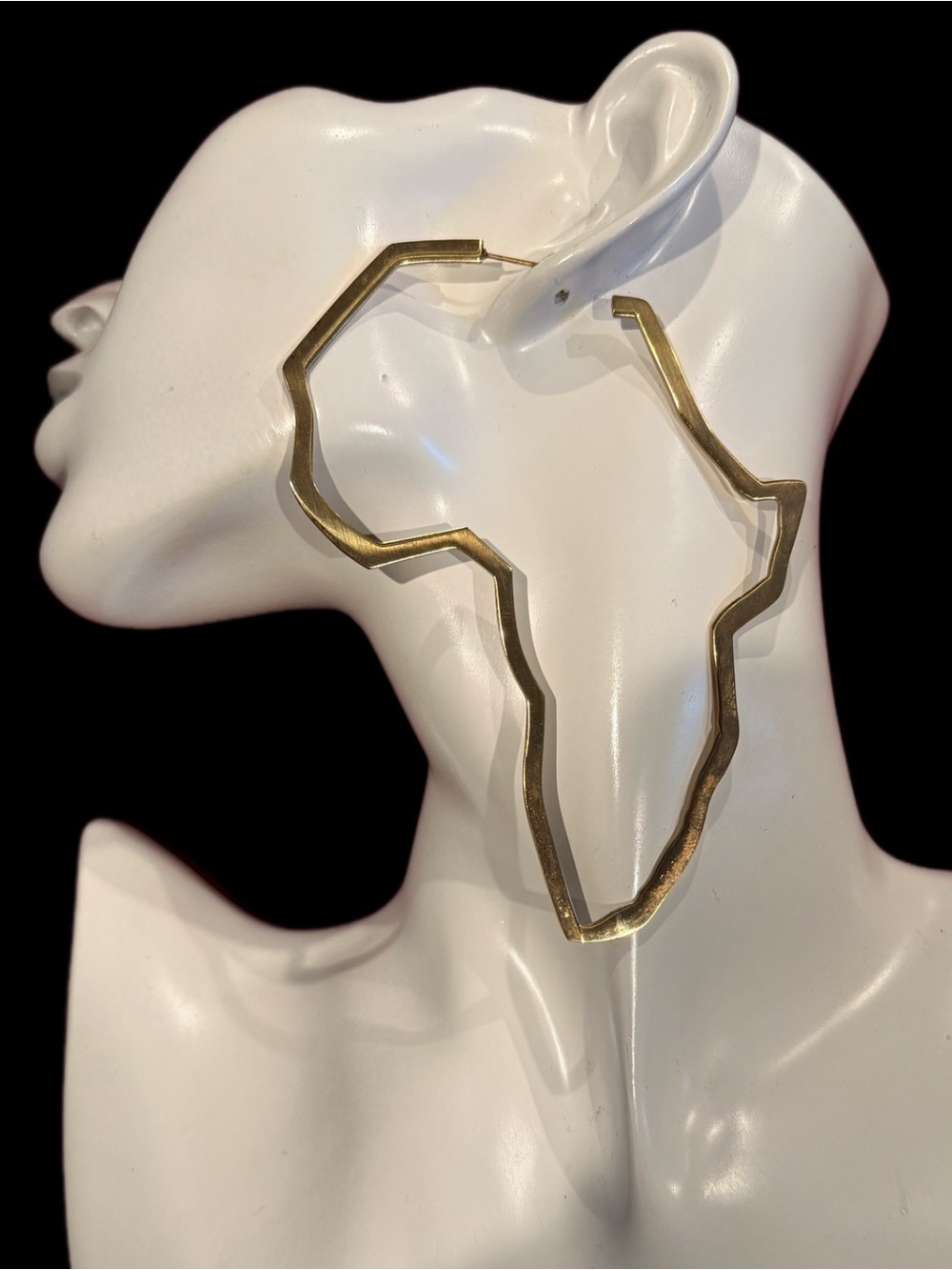Gold  Africa Outline Stainless Steel Hoop Earrings — Women Jewelry